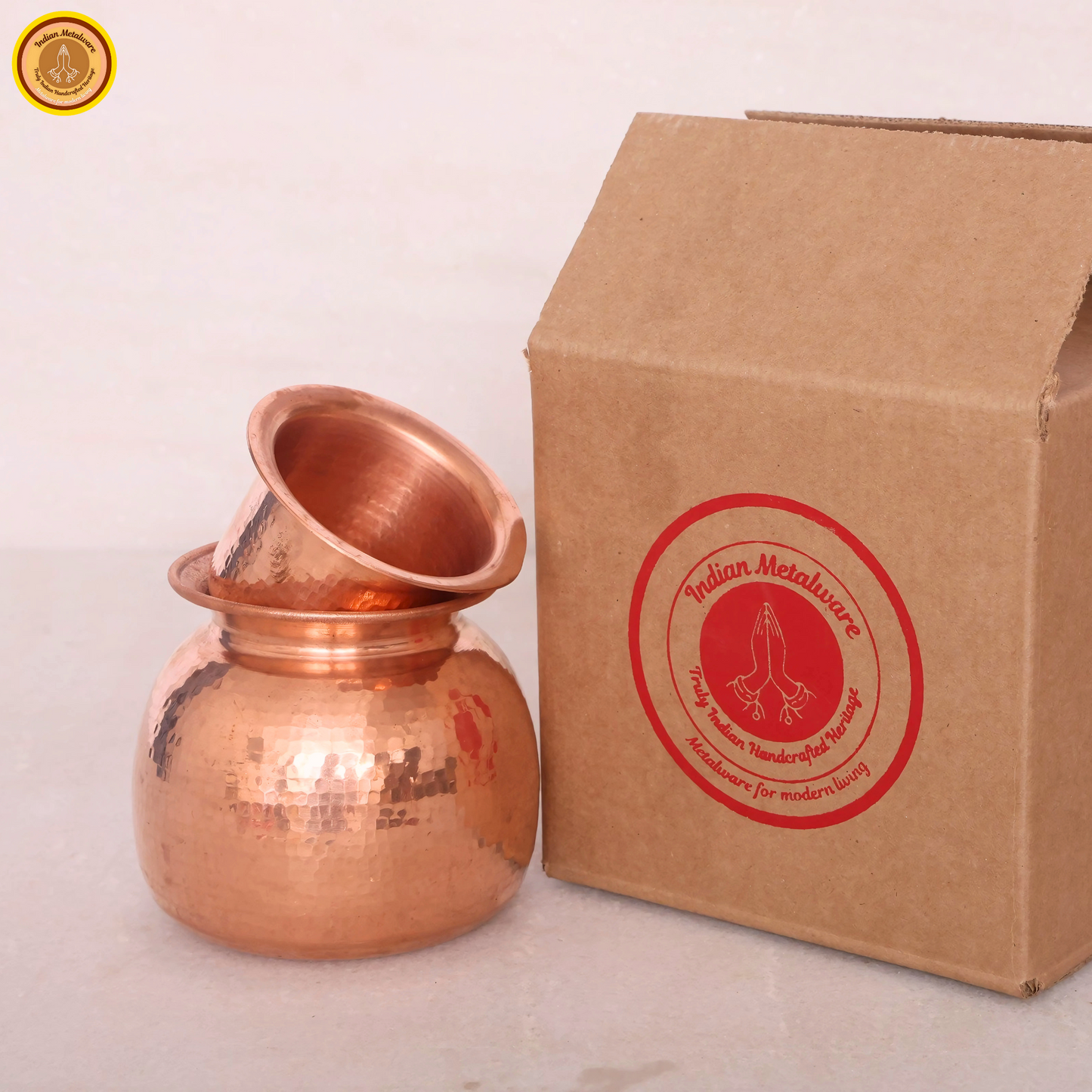 Copper lota (round water vessel)