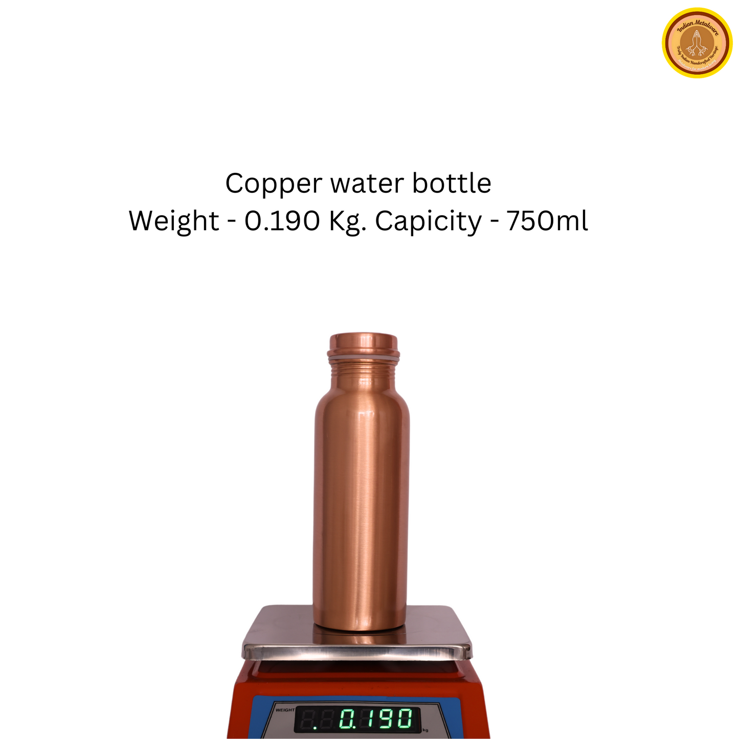 Copper water bottle 750ml