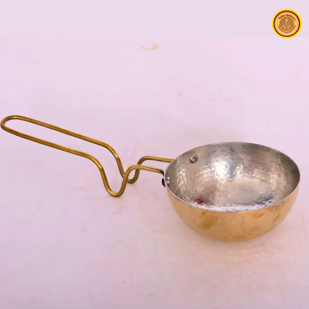 Brass tadka pan, tin coated