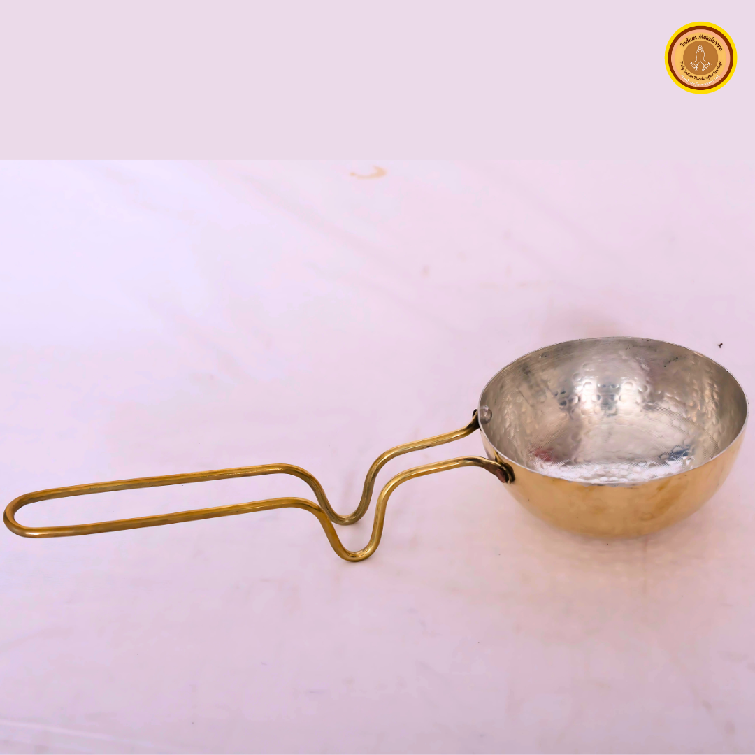 Brass tadka pan, tin coated