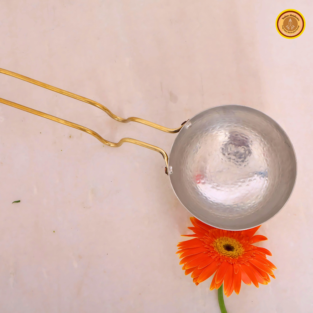 Brass tadka pan, tin coated