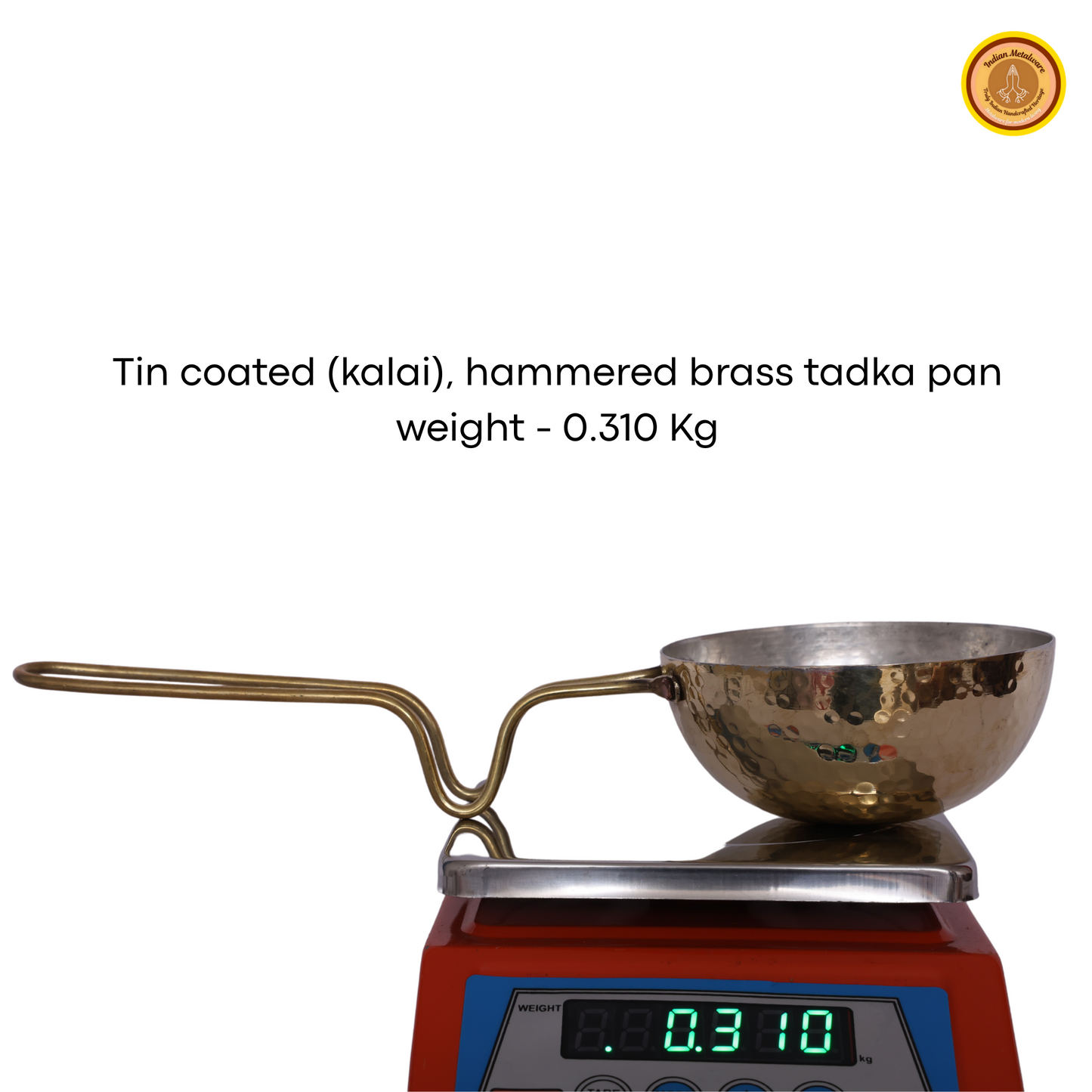 Brass tadka pan, tin coated