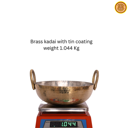 Brass kadai with handle and tin coated (kalai)