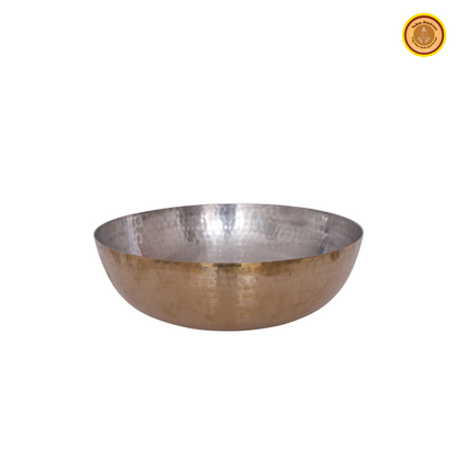 Brass kadai with handle and tin coated (kalai) big