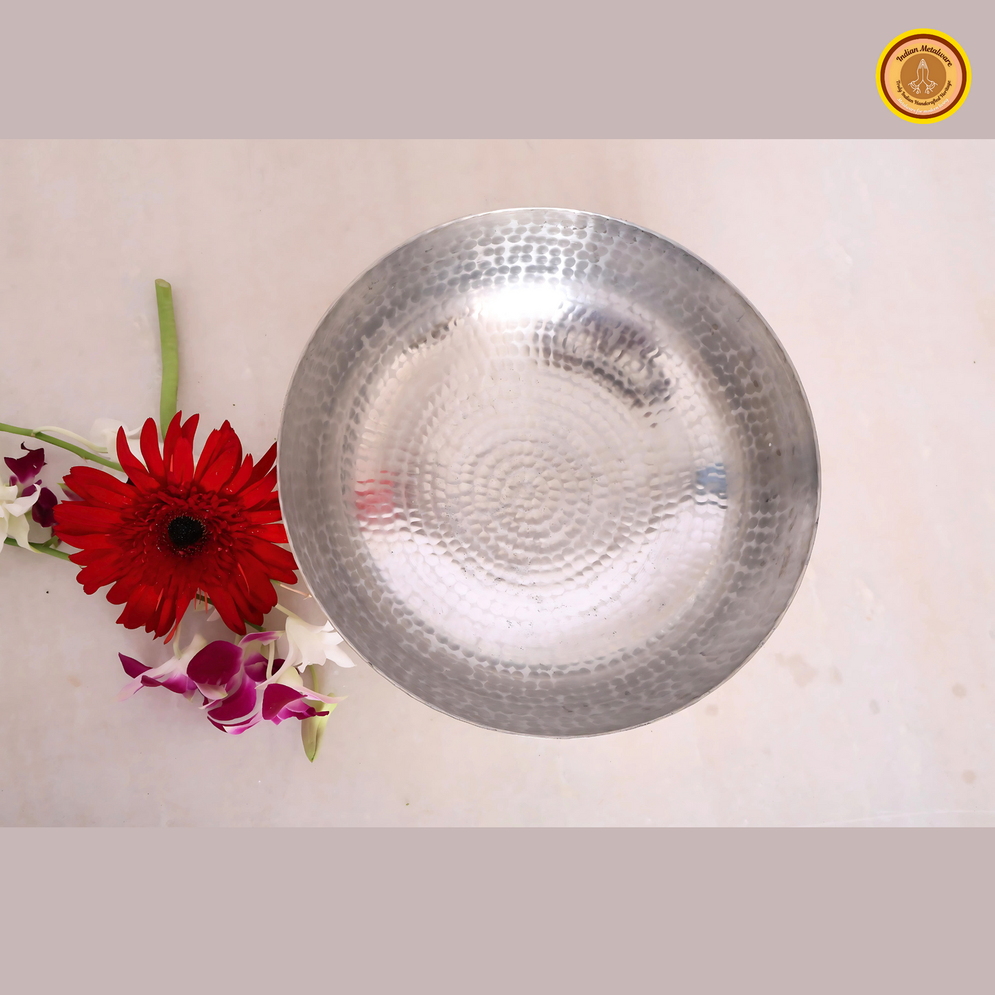 Brass kadai with handle and tin coated (kalai) big
