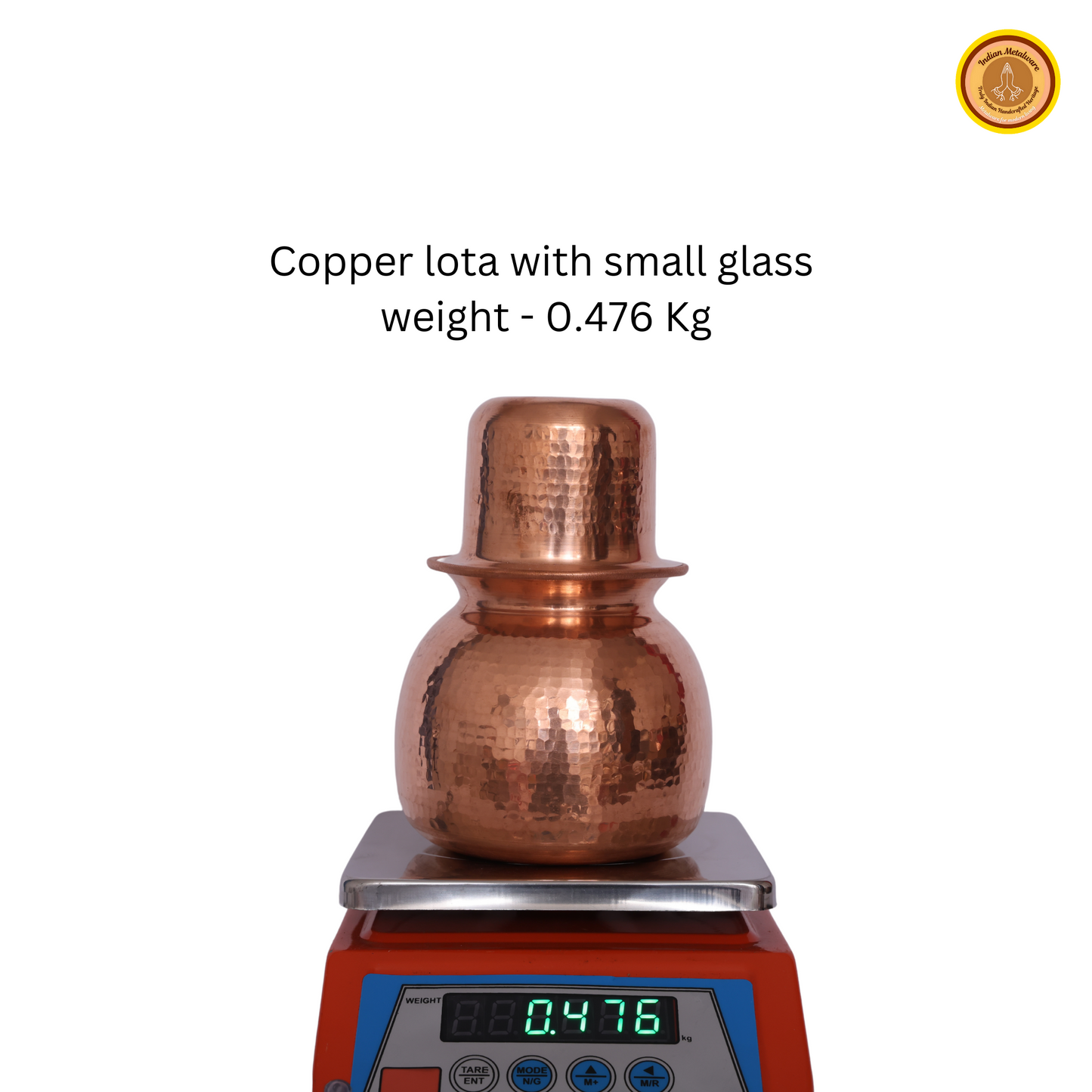 Copper lota (round water vessel)