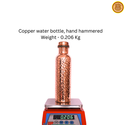 Copper, hand hammered water bottle