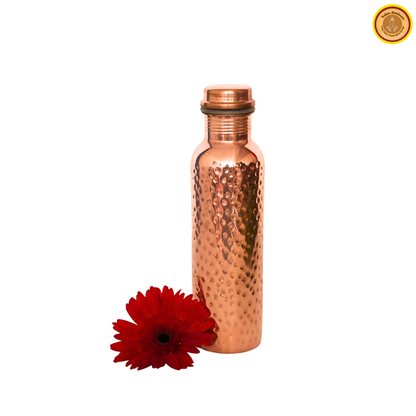 Copper, hand hammered water bottle