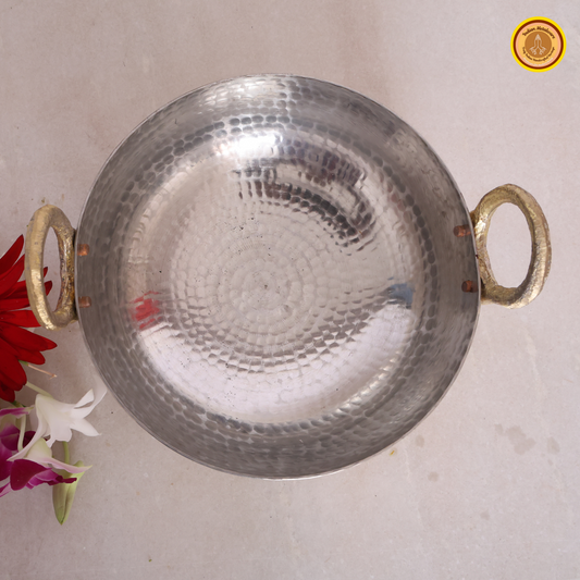 Brass kadai with handle and tin coated (kalai)