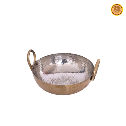 Brass kadai with handle and tin coated (kalai)
