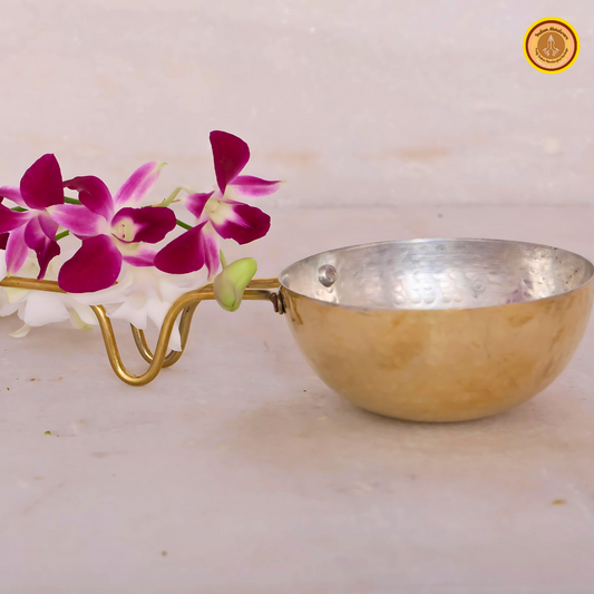 Brass tadka pan, tin coated