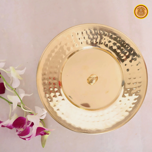 Saucepan (Handi) - hammered brass and tin coated (kalai) with brass lid. big